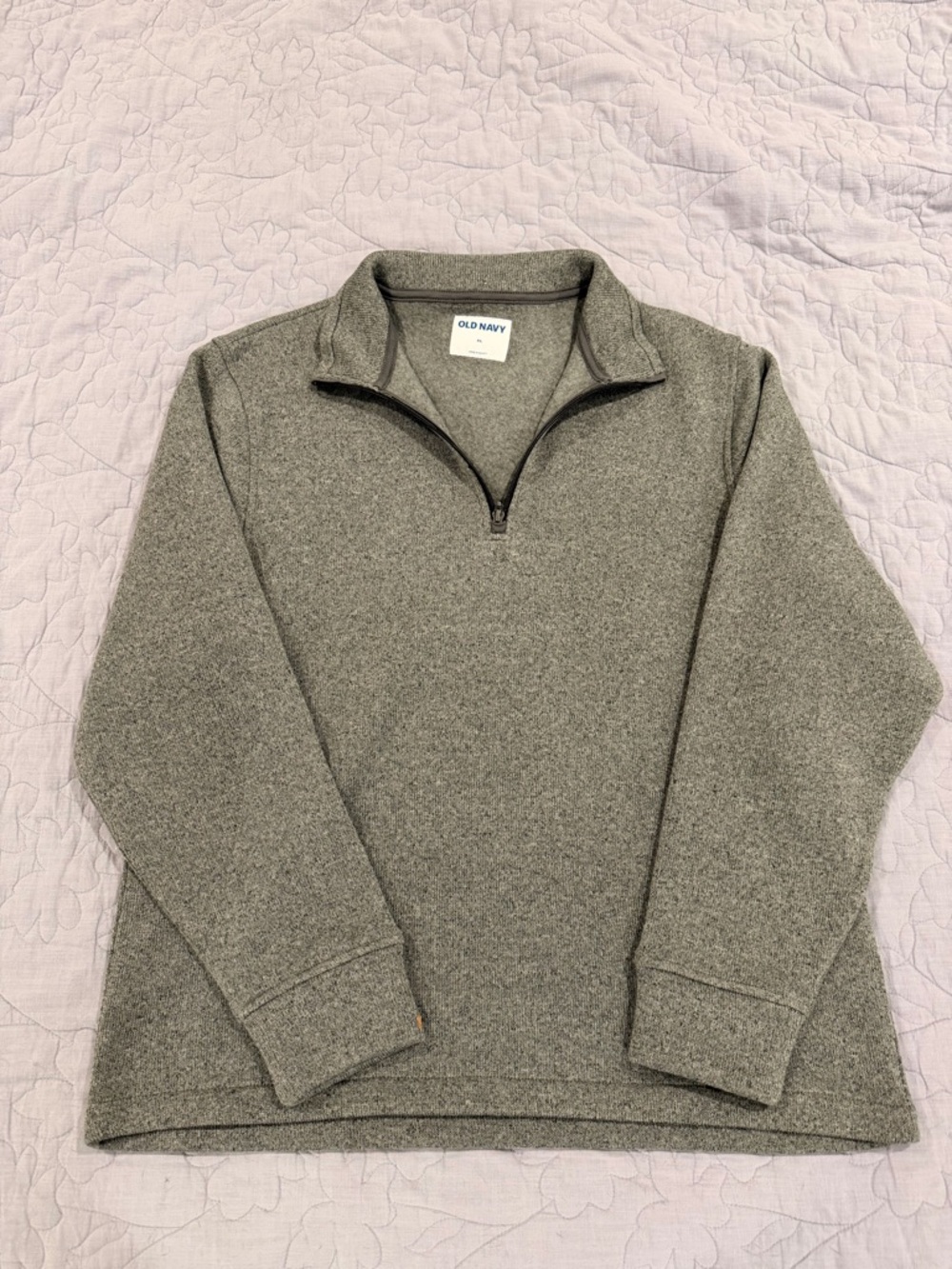 Old Navy Men's Heather Gray Half-Zip Pullover Sweater